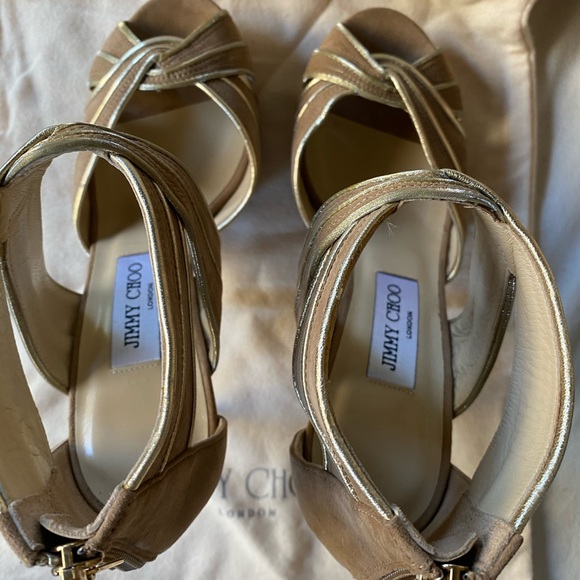 Jimmy Choo Suede Nude platform heels - Picture 4 of 11